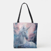 Tote Bag Nom personnalisé belle licorne (Dos)