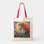 Tote Bag Nom personnalisé belle licorne (Dos)