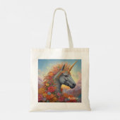 Tote Bag Nom personnalisé belle licorne (Dos)