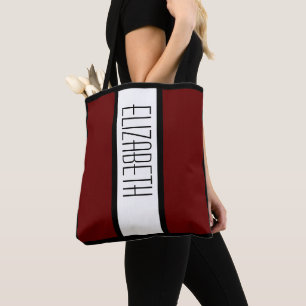 Tote Bag Nom personnalisé bloc de couleur moderne et élégan