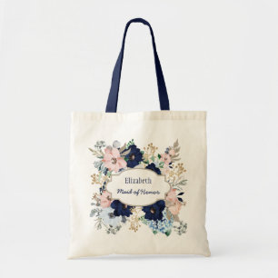 Tote Bag Nom personnalisé Bride Rose rose bleue