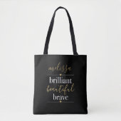 Tote Bag Nom personnalisé Brillant Belle Brave (Devant)
