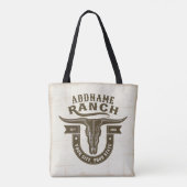 Tote Bag NOM personnalisé Bull Steer Skull Western Ranch (Dos)