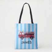 Tote Bag Nom personnalisé Camion Red Fire (Devant)