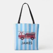 Tote Bag Nom personnalisé Camion Red Fire (Dos)