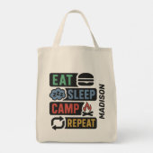 Tote Bag Nom personnalisé Camping (Dos)