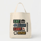 Tote Bag Nom personnalisé Camping (Devant)