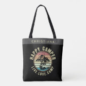 Tote Bag Nom Personnalisé Camping - Live. Amour. Camp (Dos)
