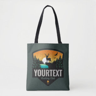 Tote Bag NOM personnalisé Chasse aux wapitis Coucher de sol