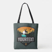 Tote Bag NOM personnalisé Chasse aux wapitis Coucher de sol (Dos)