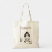 Tote Bag Nom personnalisé Cocker Spaniel Pet Chien (Dos)