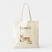 Tote Bag Nom personnalisé Corgi chien animal (Dos)