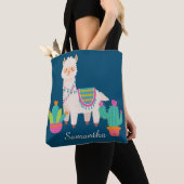 Tote Bag Nom personnalisé Cute Llama (De près)