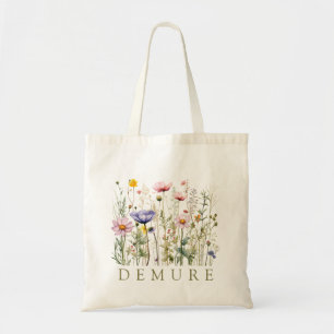Tote Bag Nom personnalisé de la demande du fleur sauvage