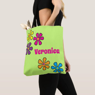 Tote Bag Nom personnalisé de la fleur Hippie super