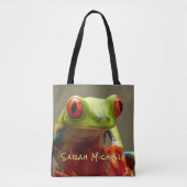 Tote Bag Nom personnalisé de la grenouille d'arbre (Devant)