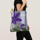 Tote Bag Nom personnalisé de l'amour pourpre (De près)