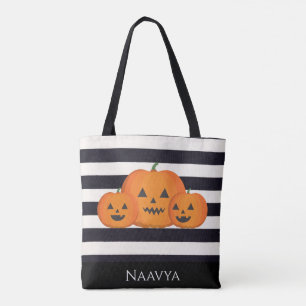 Tote Bag Nom personnalisé de l'Halloween mignon Bac ou Citr