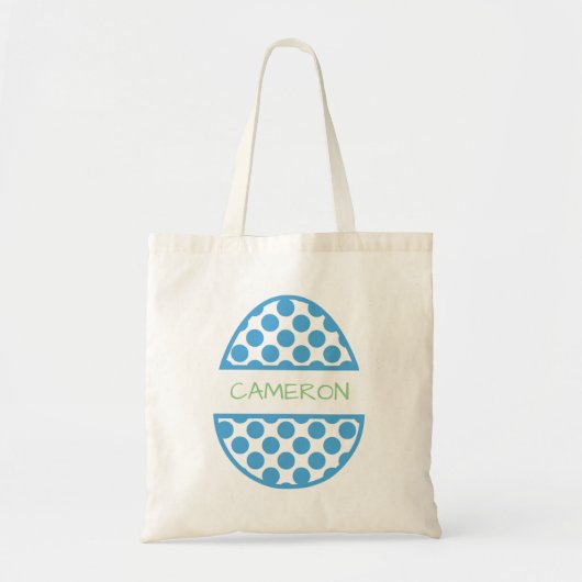 Tote Bag Nom personnalisé de l'oeuf de Pâques bleu (Devant)