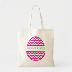 Tote Bag Nom personnalisé de l'oeuf de Pâques rose