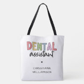Tote Bag Nom personnalisé Dental Assistant Cadeau (Dos)