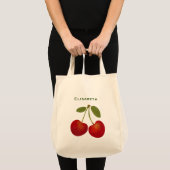Tote Bag Nom personnalisé des fruits aux cerises rouges (Devant (produit))