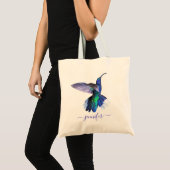 Tote Bag Nom personnalisé du colibri pourpre (Devant (produit))