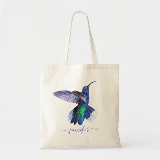 Tote Bag Nom personnalisé du colibri pourpre (Devant)