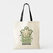 Tote Bag Nom personnalisé du fantôme d'Halloween drôle (Dos)