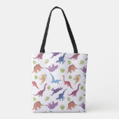 Tote Bag Nom personnalisé du Motif Dinosaur Cute (Dos)