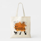 Tote Bag Nom personnalisé Éffrayant Black Cat Witder Web Sp (Dos)