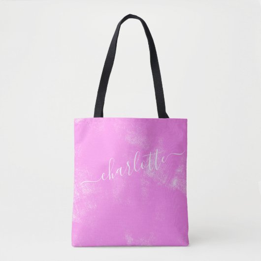 Tote Bag Nom personnalisé esthétique grunge rose mignon (Devant)