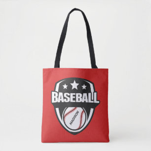 Tote Bag Nom personnalisé et base-ball couleur