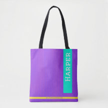 Nom personnalisé et monogramme tendance violet