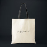 Tote Bag Nom personnalisé Fille Noir Script Mariage Bridesm<br><div class="desc">Personnalisé Nom Simple Feminine Girly Black Script Sac fourre-tout Idée cadeau pour vos demoiselles d'honneur,  amis et famille.</div>