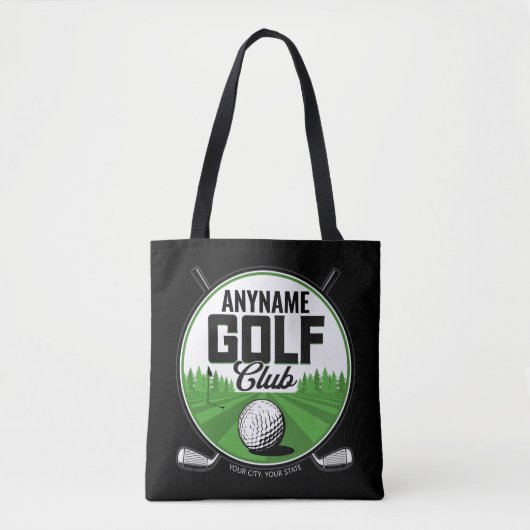 Tote Bag NOM personnalisé Golfing Pro Golf Club Player (Devant)