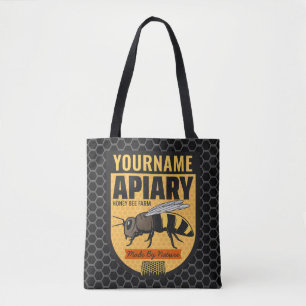 Tote Bag NOM PERSONNALISÉ Honey Bee Apiary Beehives Farm