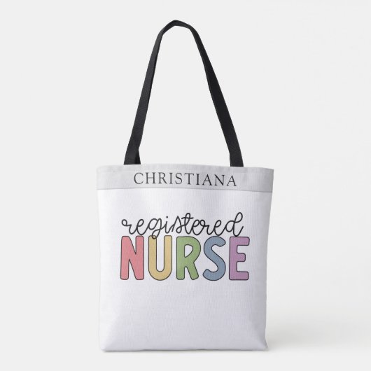 Tote Bag Nom personnalisé Infirmière inscrite infirmière in (Dos)