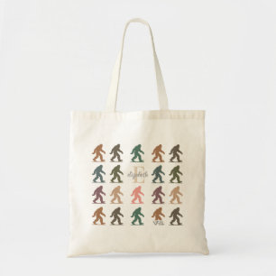 Tote Bag Nom personnalisé initial Bigfoot Rétro Forêt Vinta