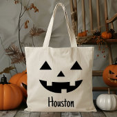 Tote Bag Nom Personnalisé Jack-o'-lantern Citrouille Tri Ou