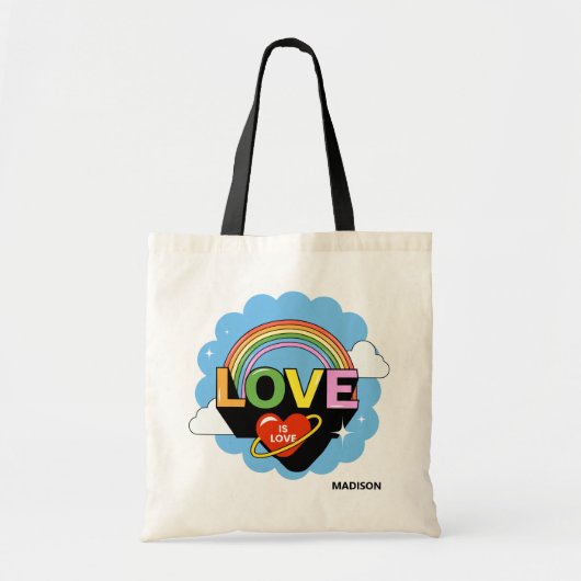 Tote Bag Nom personnalisé "L'amour est amour" (Devant)