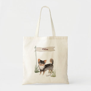 Tote Bag Nom personnalisé Long Haia Chihuahua Pet Dog