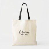 Tote Bag Nom personnalisé, Mariage de messagerie de script  (Devant)