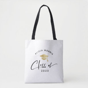 Tote Bag Nom personnalisé moderne Graduation Script tendanc