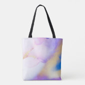 Tote Bag Nom personnalisé Monogramme Aquarelle violette (Dos)