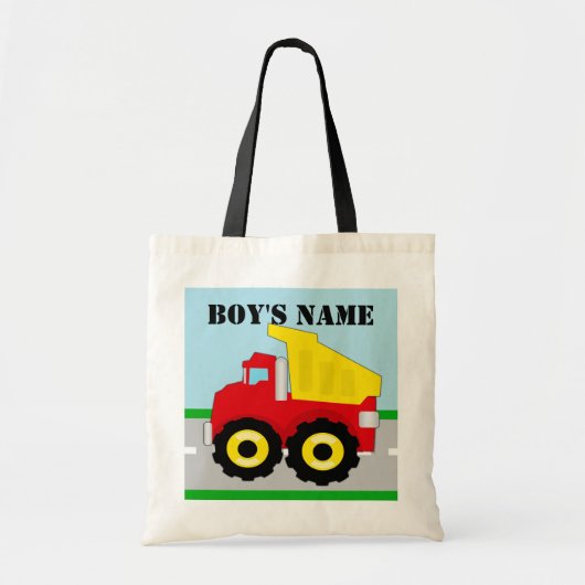 Tote Bag Nom personnalisé par Dumptruck de construction (Devant)