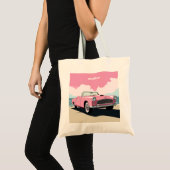 Tote Bag Nom personnalisé Pink Classic Car (Devant (produit))