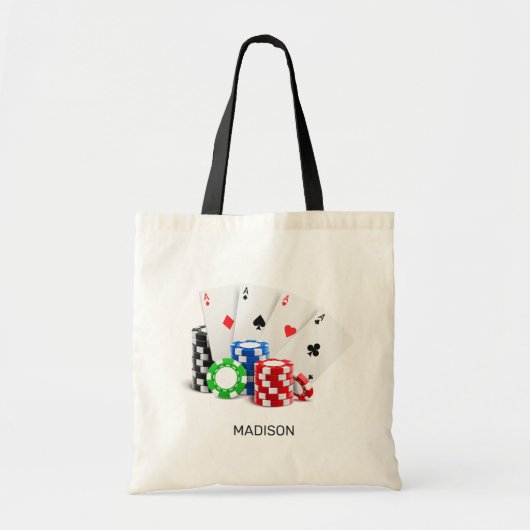 Tote Bag Nom personnalisé Poker / Casino (Devant)