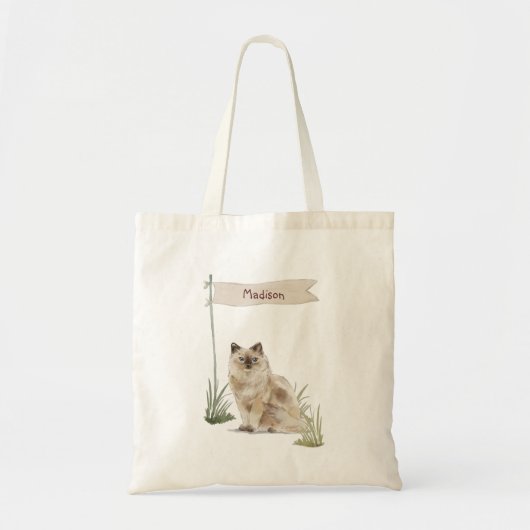 Tote Bag Nom personnalisé Ragdoll Chat Pet (Devant)