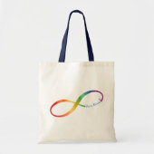 Tote Bag Nom personnalisé Rainbow Infinity (Devant)